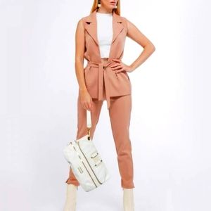 💯Authentic Jimmy Choo Vintage White Leather Large Mave Foldover Clutch